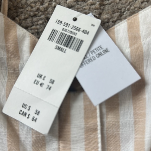 AF Striped cream button dress / S Tall - Picture 6 of 6